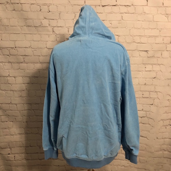 Corduroy Sweatshirt Pullover Blue Cords Unisex - Picture 4 of 8